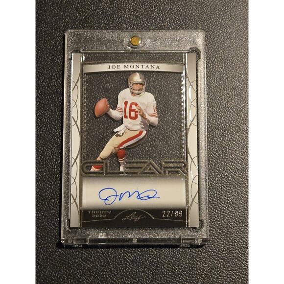 2022 Leaf Trinity #CA-JM1 Joe Montana Clear Autographs Silver #/99 - Picture 1 of 2